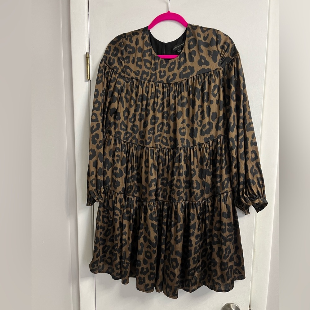 Banana Republic Brown and Black Leopard Print Mini Dress